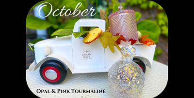 October Birthstone Candle Vessels - Opal & Pink Tourmaline