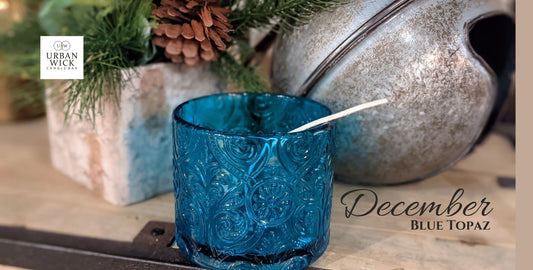 December Birthstone Candle Vessel - Soothing Blue Topaz